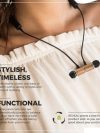 Bamboo Bluetooth Wireless Earbuds - Necklace Style